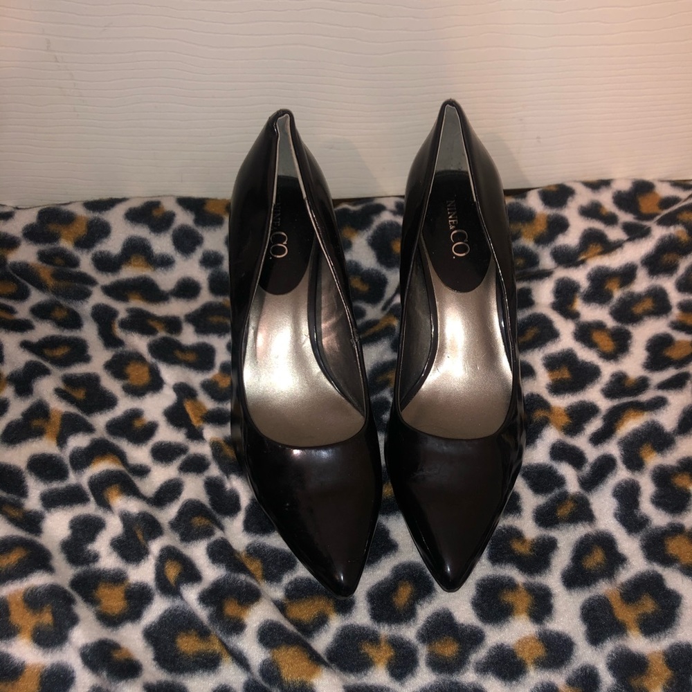NINE & CO black patent leather heels